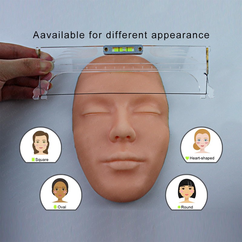 MARLLOGIVA Professional Eyebrow Ruler Mapping Kit Eyebrow Ruler with Level