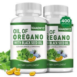 MAMOWYZ Organic Oregano Oil 400 Softgels Organic Oil of Oregano Capsules with Black Seed Oil | Immune Support, Digestive Health | Non-GMO, Gluten Free