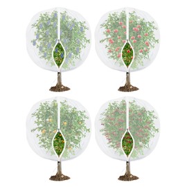 Fruit Tree Netting for Cicadas - with Zipper 4Pcs 3.3 x 2.6FT Garden Bird Netting for Blueberry Bushes with Drawstring,Insect Plant Protection Mesh Net Bags for Tomato,Cicada,Animals (4, 2.6 x 3.3 FT)