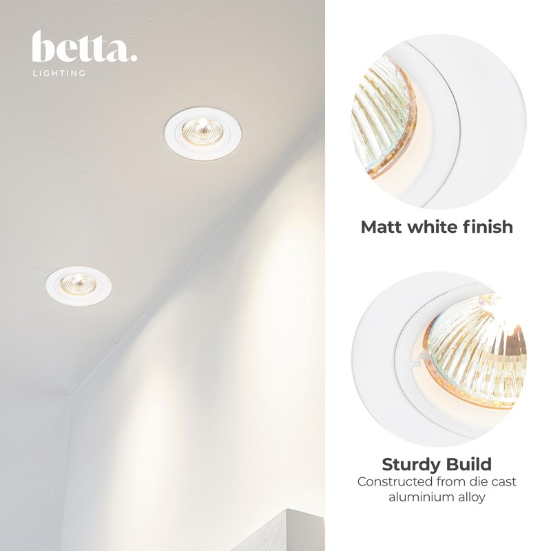 Saxby Cast 50W Modern Decorative Fixed Matt White Halogen GU10