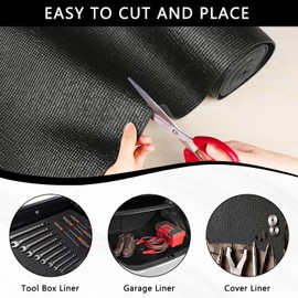 Foam Toolbox Liner Drawer Mat 1/8 Inch Thick X 16 Inch Wide X 16 Ft Long Black, No Slip for Protecting Cabinet, Garage, Cart, Tool Box