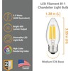 Diodesy- Pack of 6 ETC/LED/FS/5.5W/E26/D/CL/50K Dimmable Wall Sconces, Chandelier Light