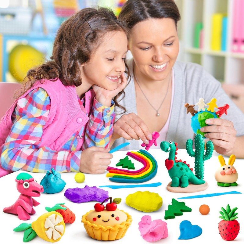 FENSHWIN Argilla da Modellare – 40 Colori Pasta Modellabile Magica