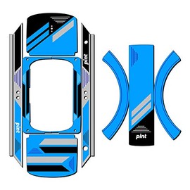 Graphics for OneWheel Pint, Blitz Blue Design, Rail and Fender Decals and Grip Tape, Earth SURF Designs by Senge Graphics Inc.