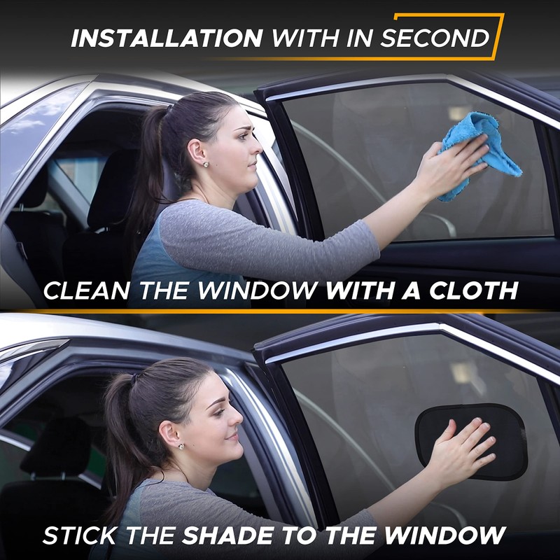 EcoNour Miniature Static Cling Window Shade for Car Sun Visor