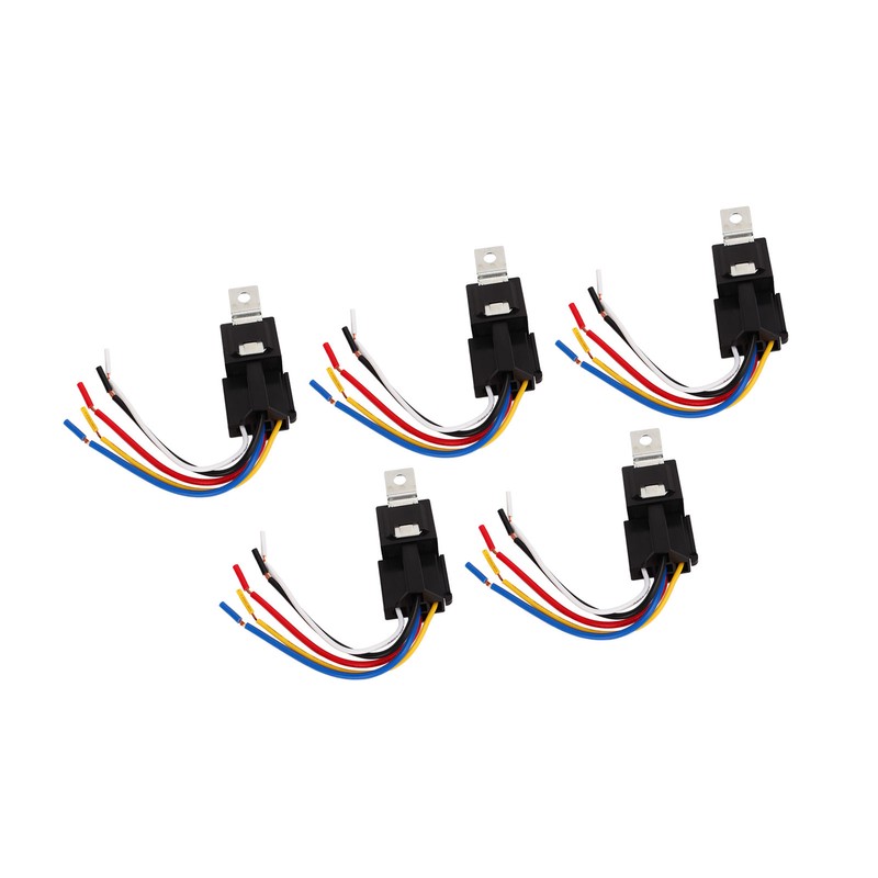 5PCS 12V 40A Automotive Relay with Wire Harness 5 Pin
