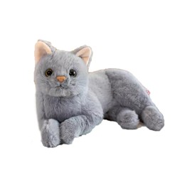FaLkiN Gray Cat Plush Soft Toys, Grey Soft Plush Simulation Gray Cat, Cute Gray cat Doll, Pillow Soothing Hugging Sleeping, Birthday Gifts Present Party Favors For Boys And Girls, 30cm