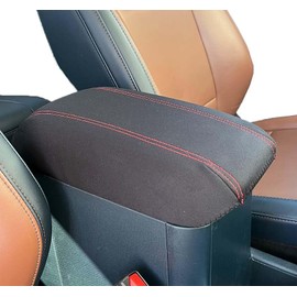 Car Console Covers Plus Made in USA Designed for Ford Maverick 2022-2025 Neoprene with Accent Stitching Auto Armrest Center Console Cover Protector Black w/Red