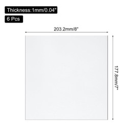 uxcell 6 Pack Acrylic Sheets 8x8 Inch, 0.04" Thick Clear Plastic Sheets Plastic Acrylic Board for Wall Crafts Photo Frames Display Projects Signs, Art Projects