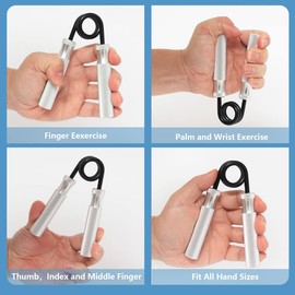 SEEPROS Grip Strength Trainer 3 Pack, 100LB-200LB Metal Hand Grip Strengthener, Non-Slip Heavy-Duty Finger & Forearm Exerciser, Hand Gripper for Athletes, Hand Rehabilitation Exercising