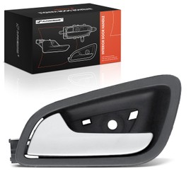 A-Premium Rear Left Driver Side Interior Door Handle Compatible with Ford Escape 2013 2014 2015 2016 2017, Black Housing with Silver Lever, Replace# CJ5Z-7822601-DB