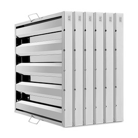Hood Filters 430 Stainless Steel 19.5W x 19.5H Inch, 4 Grooves Commercial Hood Filters, Commercial Kitchen Range Hood Filter for Grease Rated Commercial Kitchen Exhaust Hoods, 6 Pack
