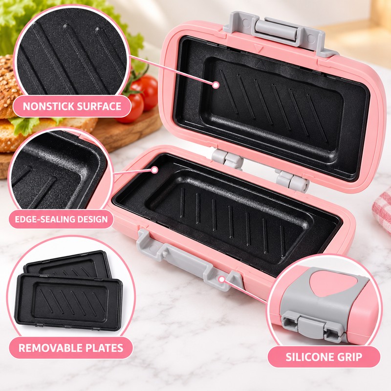 Microwave Sandwich Maker for Quick Meals – Nonstick Double-Sided Press