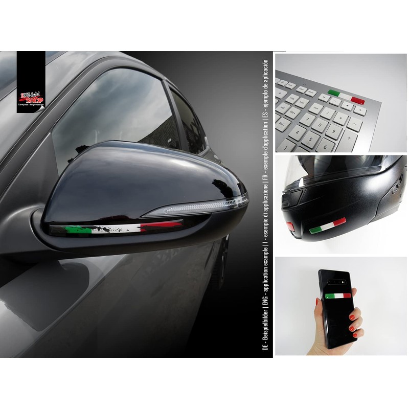 BIKE-label Italy 3D Sticker Flags Pack of 12 Stickers Car