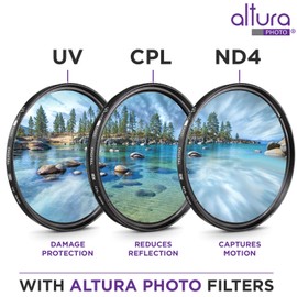 55MM Lens Filter Kit by Altura Photo, Includes 55MM ND Filter, 55MM CPL Filter, 55MM UV Filter, (UV, Polarizer Filter, Neutral Density ND4) for Camera Lens w 55MM Filter + Lens Filter Case