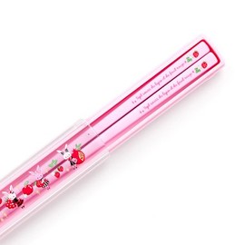 N5803110 Chopsticks & Chopsticks Case Set for Girls Kids Slides Non-Slip Dishwasher Safe 6.5 inches (16.5 cm) Rabbit Sweet Berry Garden (Pink) Colorful Candy Style