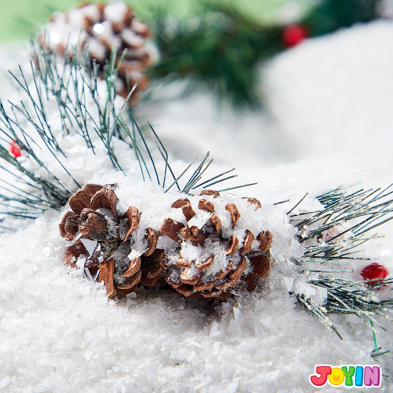 JOYIN 12 Oz Artificial Snow, 320g Plastic Fake Snowflakes for