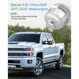 Fuel Filter Housing Cap Fit for GM Duramax 6.6L L5P (Chevy Silverado/GMC Sierra 2500HD 3500HD) 2017 2018 2019 2020，Fit for Cruze 2.0L 2014-2015 Cruze 1.6L 2017 2018 2019 Silver Aluminum Alloy
