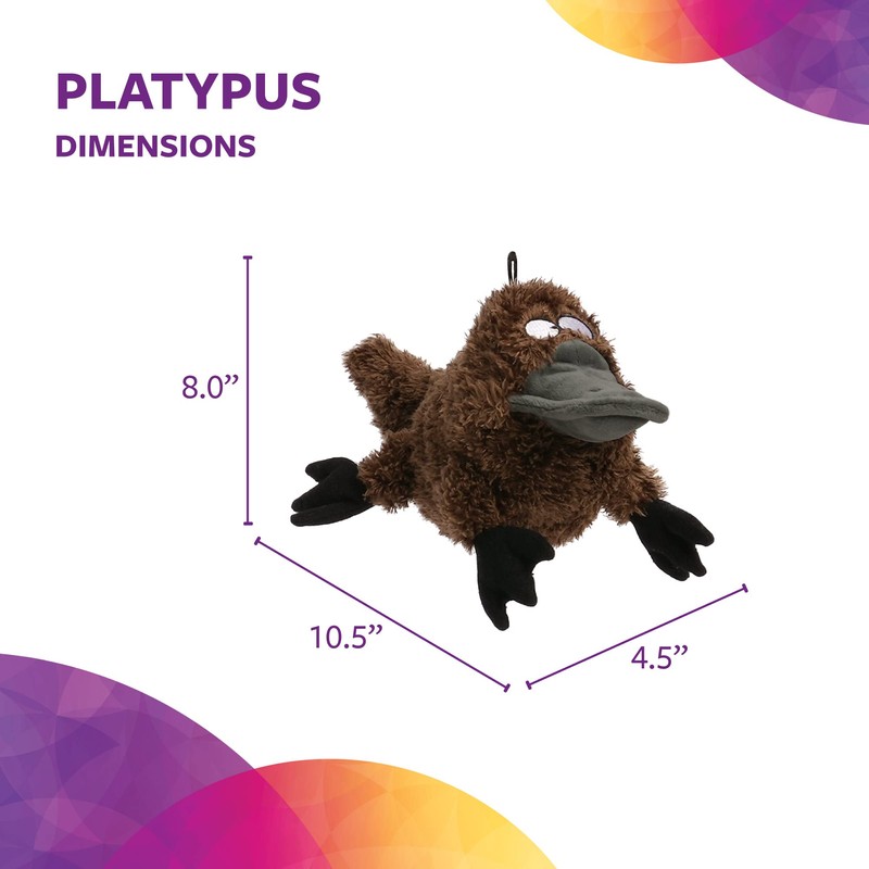 TrustyPup Strong 'N Silent Platypus Silent Squeak Plush Dog Toy,