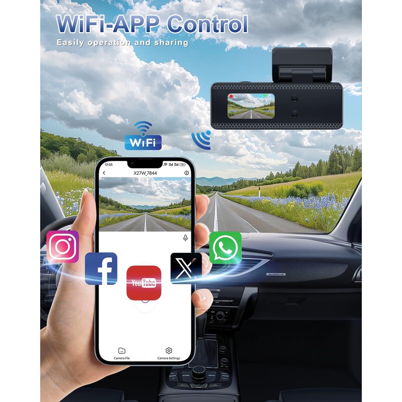 Dynacam DYNACAM Dash Cam Front and Rear 4K+1080P, Dash Cam
