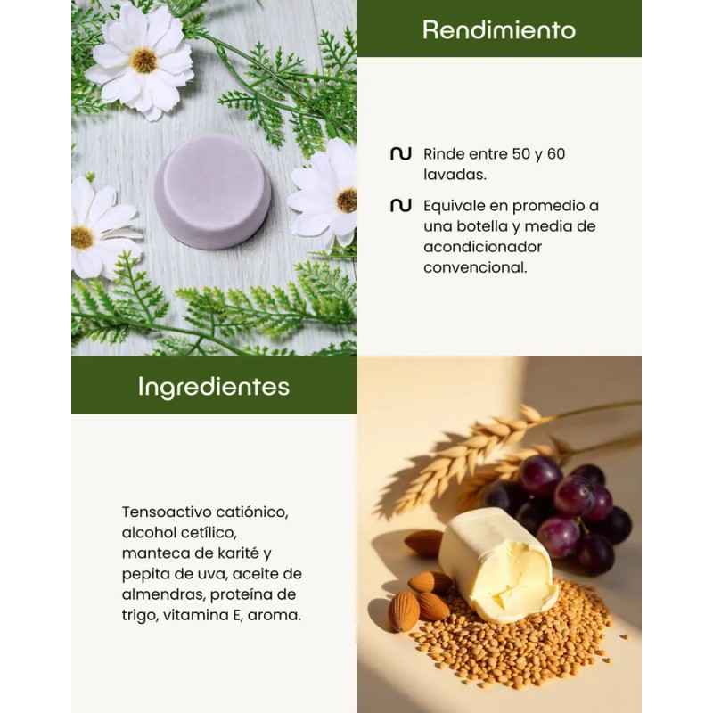 Acondicionador Sólido Pepita De Uva Antifrizz - Nuneth, 65gr