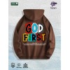 GOD FIRST Graphic Hoodie 100% Cotton US Warehouse 7 ColorsColor: