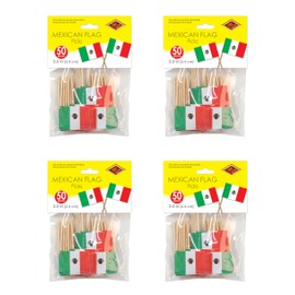 Beistle Mexican Flag Picks, Red/White/Green