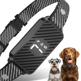 KJKZO Dog Bark Collar for Large Medium Small Dogs, Rechargeable No-Bark Collar, Smart Barking Collar, Effective Bark Collar with 7-Level Sensitivity, 3 Beep & Vibration Modes, Waterproof, Black