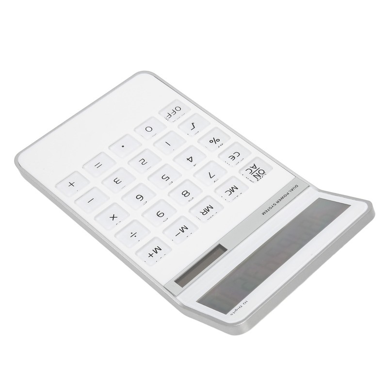 Calculator Solar Battery Powered Transparent Large Keys LCD Display Office