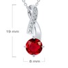 Planetys - Rhodium Plated 925 Sterling Silver Ruby Natural Ruby