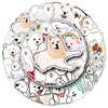 ZELAITE Funny Cat Sticker Set, 50 Pieces Cute Cat Stickers,