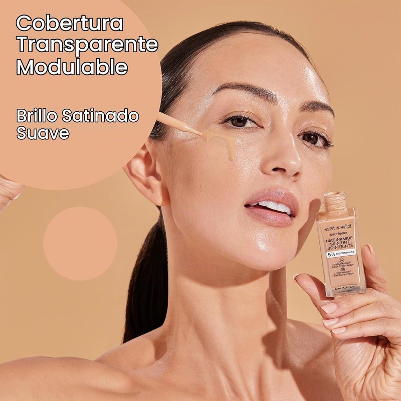 Base de Maquillaje Tinta Niacinamida – Cobertura Ligera, Acabado Natural