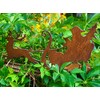 Bornhöft Santa Claus on Sleigh Rust Garden Decoration Patina for