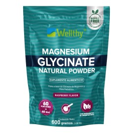 💖⚡ Wellthy Glicinato de Magnesio | 600g | Sabor Frambuesa 🍓🌿