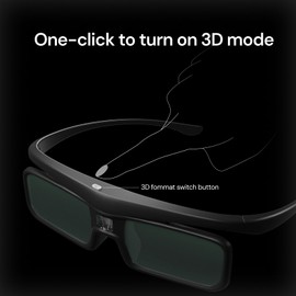 Valerion DLP Link 3D Glasses, Rechargeable Active Shutter Eyewear compatiable with VisionMaster Max/ Pro2/ Pro, StreamMater Puls2/ Puls & Other DLP-Link 3D projectors (1 Pack)