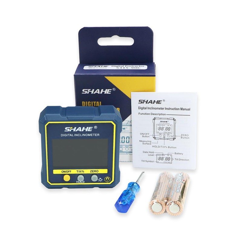 SHAHE Digital Angle Gauge Magnetic Protractor Inclinometer Level Angle Finder
