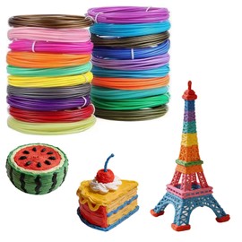 Filamento PLA per matita 3D - Filamento PLA penna 3D 1,75 mm con 10 colori assortiti, 50 M (5 M*10 colori), Filament PLA 3D Pen per tutte le penne da stampa 3D che si adattano a 1,75 mm
