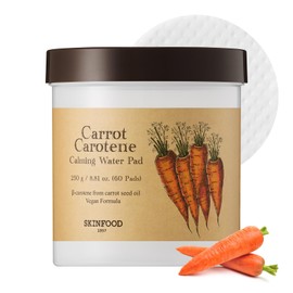SKIN FOOD since 1957 SKIN FOOD since 1957 Carrot Carotene Soothing Water Pad 250 g (8.81 oz.) 60 Sheets - Redness-relieving facial cotton pads for sensitive skin, vegan, cruelty-free