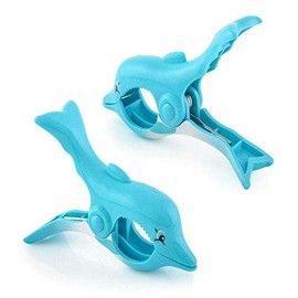 C&H Solutions Dolphin Beach Towel Clips Jumbo Size for Beach Chair, Cruise Beach Patio, Pool Accessories for Chairs, Household Clip, Baby Stroller.