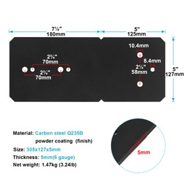 eoere 2 PCS Heavy Duty 8" Post to Beam Flush Connector, Post to Beam Plates for Roofs, Pavilions, Pergolas, Rafters, Carbon Steel Thickness 3/16"