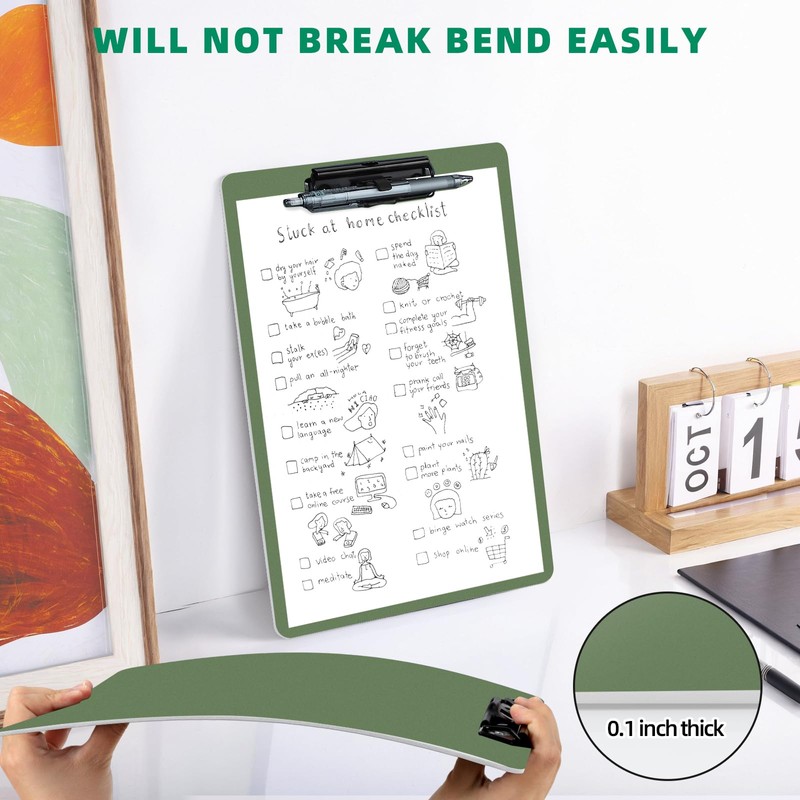 FRETONBA Clipboard with Pen Holder, 2 Pack Plastic Clipboard with