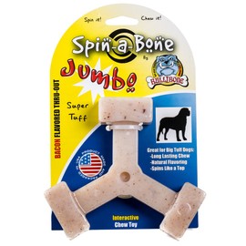 Bullibone Nylon Dog Chew Toy Spin-a-Bone - Interactive Dog Toy, Triggers Natural Instincts, and Improves Oral Health