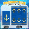 FYSUIMU 50 Pcs Blue Nautical Guest Napkins Gold Foil Anchor