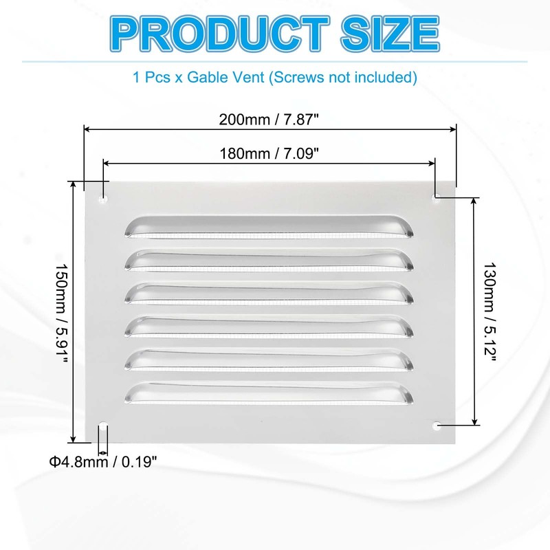 PATIKIL 6x8 Inch Aluminum Vent Cover, Screen Air Grille Ventilation