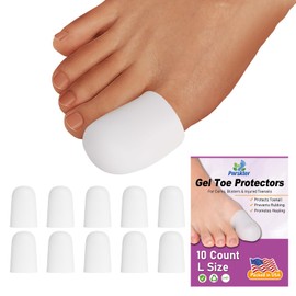 Big Toe Cap, Toe Protectors, (10PCS) Gel Toe Sleeves, Toe Cover Great for Missing or Ingrown Toenails, Corns, Blisters, Hammer Toes (Aloe Vera Extract Infused Gel Materials)