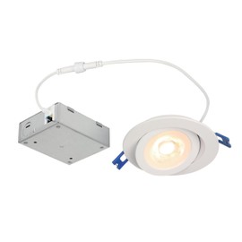 Westinghouse Lighting 5214100 12 Watt (80 Watt Equivalent) 4-Inch Gimbal Recessed LED Downlight with Color Temperature Selection, Dimmable, White Trim