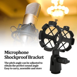 Microphone Shock Absorber Mount Clip, Anti-Vibration Mount for Recording Microphones, Portable Shockproof Microphone Holder, for Microphones with Less Than 4.5 cm Diameter, with 5/8 Inch and 3/8 Inch