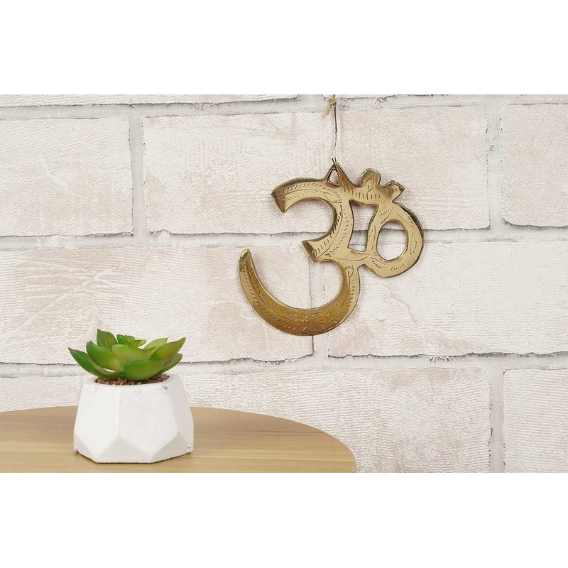 IBA Indianbeautifulart Brass Om Ganesha Wall Hanging Sculpture Religious Wall