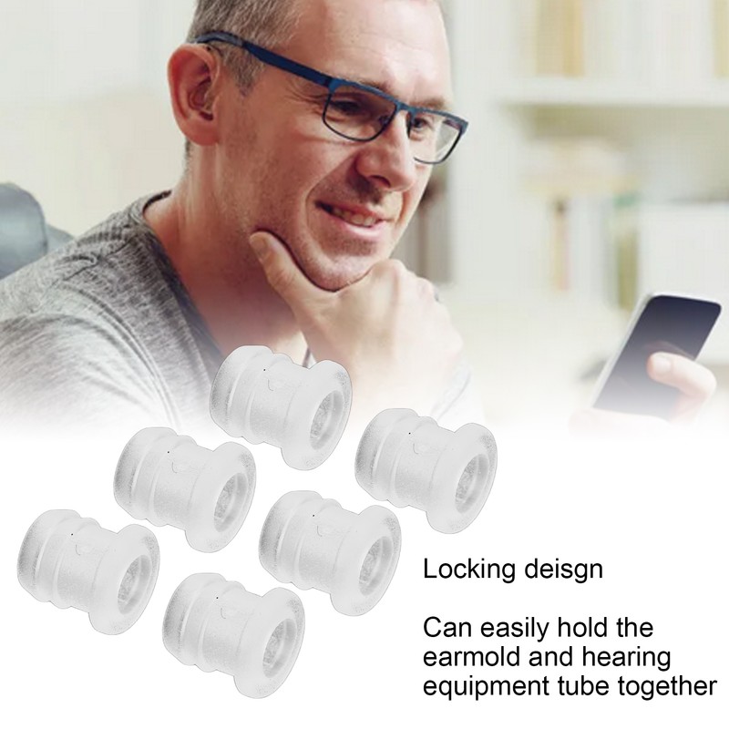30pcs Earmold Locks Small Plastic Soft Transparent Earmold Tubing Locks