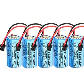 SHENYANG 5-Pack CR17335SE-R/3V Q6BAT PLC 3V 1800mAh Li-ion Battery for Mitsubishi Q25PRHCPU Q170HBATC QNS FANUC System